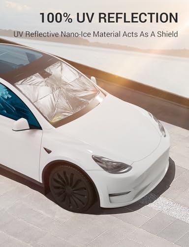 BASENOR Windshield Sunshade Umbrella for 2017-2026 Tesla Model Y/YL/Model 3 - Image 4
