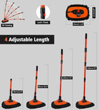 57'' Car Wash Brush with Long Handle Chenille Microfiber Car Wash Kit Mitt Retractable Bent Pole Car Wash Mop for Cars RV Truck Boat (Orange-2) - Image 3