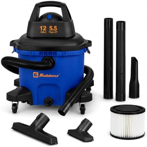 Koblenz WD-12 L4 Wet Dry Vacuum Cleaner, 12 Gallon 5.5 PHP by Koblenz