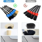 MVEQRRN 6pcs Car Detailing Brush Set,Boars Hair Detail Brushes(Blue) - Image 6