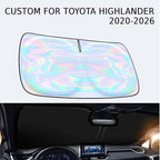 Windshield Sun Shade for Toyota Highlander 2020-2026 - 4 Layers Sunshade Compatible with Toyota Highlander Foldable Front Window Sunshade Sun Visor Protector Block UV Rays Keep Cars Cooler - Image 2