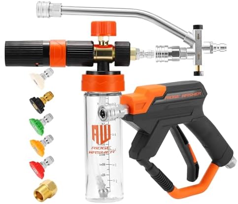 RIDGE WASHER Power Washer Gun Mini Foam Cannon with Dual Connector, 200 ML by RIDGEWASHER