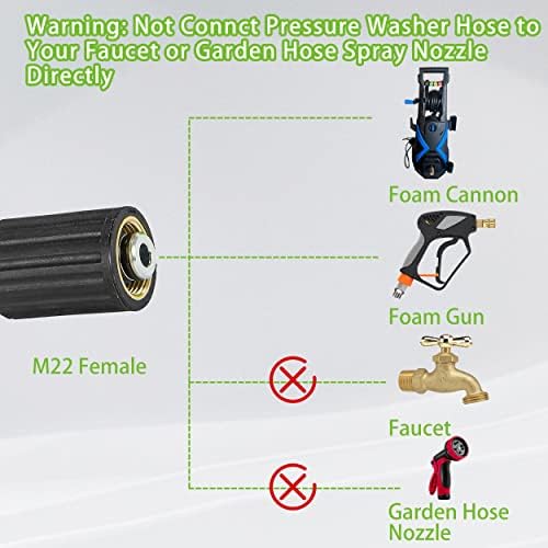 PWACCS Pressure Washer Hose, 100 FT x 1/4", M22 Fittings - Image 6