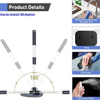 desin Windshield Cleaning Tool, Car Window Cleaner Windshield Cleaner with 4 Reusable and Washable Microfiber Pads and Extendable Handle Auto Inside Glass Wiper - Image 4