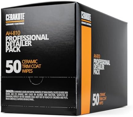 CERAKOTE Ceramic Trim Coat Black Plastic Restorer for Cars, 50 Wipes by Cerakote