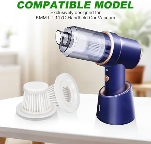 LT-117C Filters Replacement Compatible with KMM LT-117C Handheld Car Vacuum Cleaner - HEPA Vacuum Filter - 6 Pack - Image 4