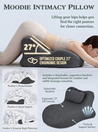 Ergonomic Contoured Support Pillow, 27°Angle Wedge Memory Foam Pillow, Multi-Functional Neck Back Waist Pillow for Bed Sleeping & Reading, with Removable Pillowcase (1, Dark Gray) - Image 4