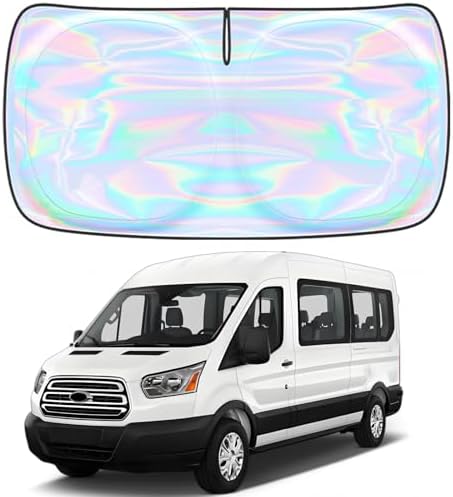 Windshield Sun Shade for Ford Transit 2015-2025 2026-4 Layers Sunshade Compatible with Ford Transit Foldable Front Window Sunshade Sun Visor Protector Block UV Rays Keep Your Car Cooler Accessories by Unknown