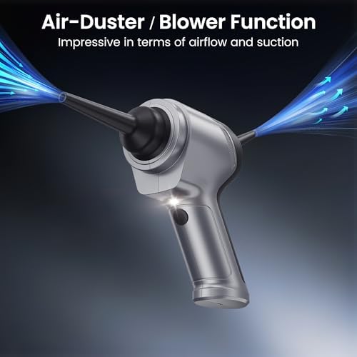 Hand Held Vacuum Car Vacuum Cleaner 18000PA High Power, 4-in-1 Air Duster & Air Blower & Pump Cordless Rechargeable Mini Small Shop Vac for Household Chores, Flooring, Car, Pet Hair - Image 5