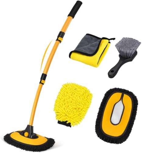 Ordenado 15° Curved Car Wash Brush with Long Handle, Car Wash Mop Kit by Ordenado