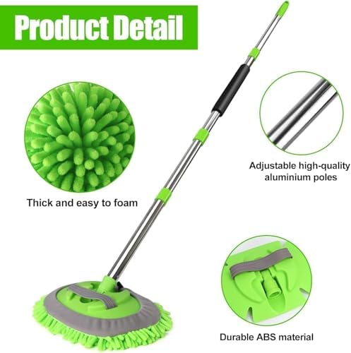 HITJOY 62'' Car Wash Brush with Long Handle, 3Pcs Car Wash Kits - Image 3