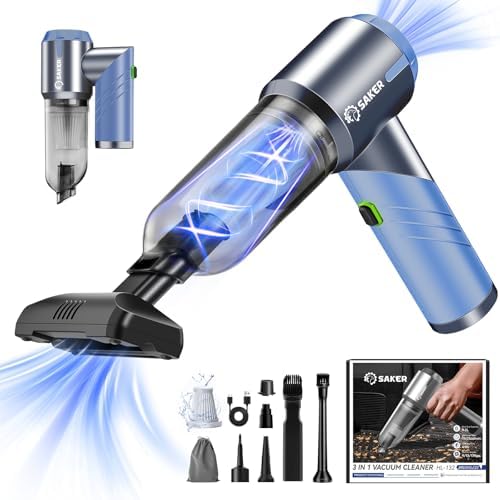 Saker Handheld Car Vacuum Portable Cordless17000Pa HL132 Blue by Saker