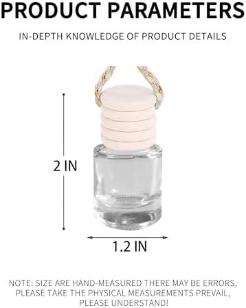 5 Pack 8 ml Empty Hanging Car Diffuser Bottles, Cylindricity - Image 2