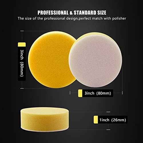 Polishing Pad, 50pcs 3 inch(80 mm) Sponge Buffing Pads, Foam Polishing Pad Kit for Car Sanding, Polishing and Waxing - Image 4