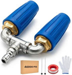 Dual Turbo Nozzle for Pressure Washer, 4000 PSI 1/4" Quick Connect (Blue) by Unknown