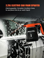 SPTA Pressure Foam Sprayer, 2.25L/76 oz Electric Pressurized Soap Sprayer Car Foam Sprayer, Cordless Pump Sprayer, Car Wash Pressure Washer Foamer with 500ML Shampoo for Detailing - Image 4