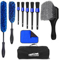 10Pcs Wheel Brush Kit for Cleaning Wheel and Tire, Wheel and Rim Brush, Car Detailing Brushes, Tire Brush, Bendable & Durable Car Wheel Rim Cleaner Brush Set,Car Cleaning Brush Supplies Kit by NIKCOSMK