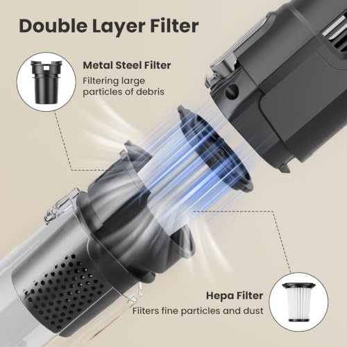 Handheld Vacuum Cordless with Brushless Motor, 22KPa Car Vacuum, Hand Vacuum Cordless Rechargeable with Charging Dock, Up to 30 Min Runtime for Home/Car/Pet - Image 3