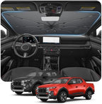for Car Windshield Sunshade Umbrella 2022-2026 Hyundai Santa Cruz Custom Fit Windshield Sun Protector Cover 6-Layer Heat-Resistant Fabric, Ultra-Strong Fiberglass Frame (for 2022-2026 Santa Cruz) by BSTW