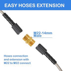 Hourleey Pressure Washer Adapter Set, Quick Disconnect Kit with M22 Metric Male Thread Quick Connector, M22 Swivel to 3/8'' Quick Connect, 3/4" to Quick Release, M22 to M22 Convert, 9 Pack - Image 4