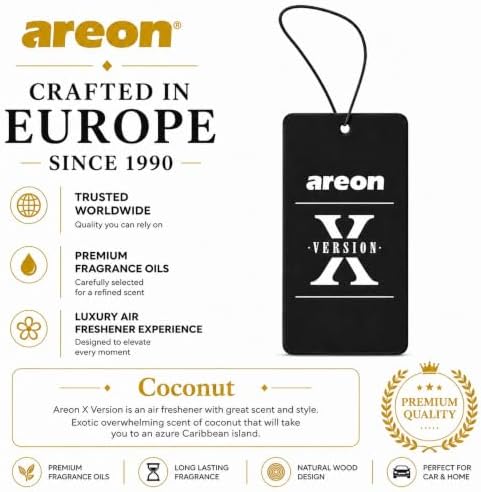 AREON X Version Coconut Paper Hanging Car Air Freshener - Pack of 12 - Image 6