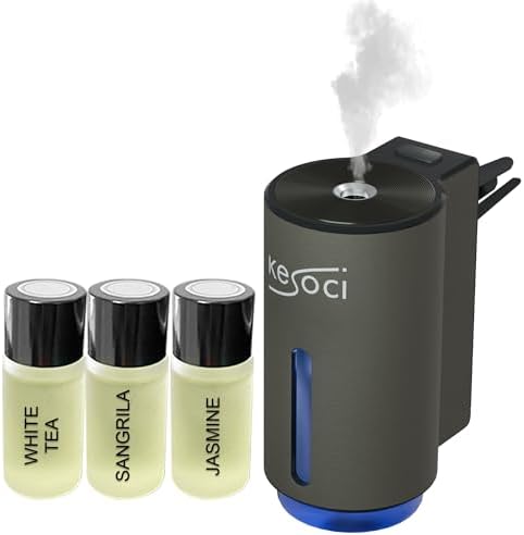 Smart Car Air Freshener: Revolutionary Smart Car Diffuser Vent Clip with 3 Exclusive 10 ml Fragrances by KESOCI