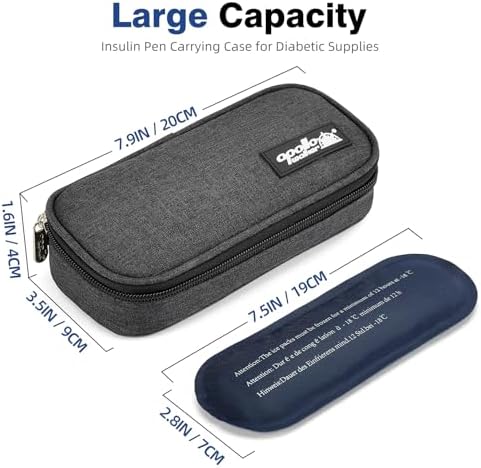 apollo walker Insulin Cooler Travel Case with Ice Packs and Insulation | TSA Approved Includes 2 x 90g ice packs for 9-hour cooling insulin pens & syringes for Diabetics to Carry (Black) - Image 2