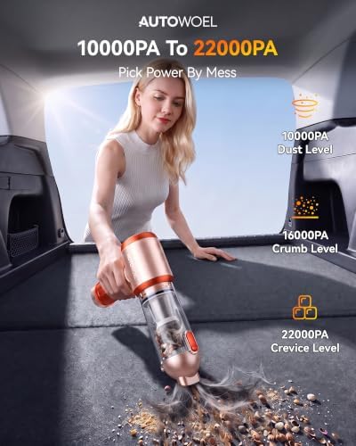 Cordless Handheld Car Vacuum Cleaner 22000PA with Removable Battery - Image 2