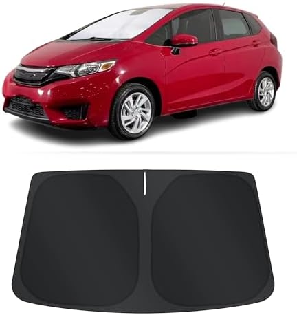 TINGLU Sun Shade for Honda Fit 2015-2020 Accessories Windshield Sun Shade Window Shade UV Rays Protection Sun Visor Cover with Steering Wheel Sunshade Storage Bag by TINGLU