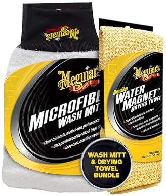 Meguiar's Water Magnet Microfiber Drying Towel and X3002 Microfiber Wash Mitt Bundle by Meguiars