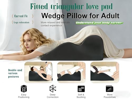 RSN Moodie Intimacy Pillow, Chiro Monk Couples Pillows, 27° Angle Perfect Position Ergonomic Contoured Support Pillow, Multi-Functional Memory Foam Lounger Cushion Back Support (Blue, OneSize) - Image 3
