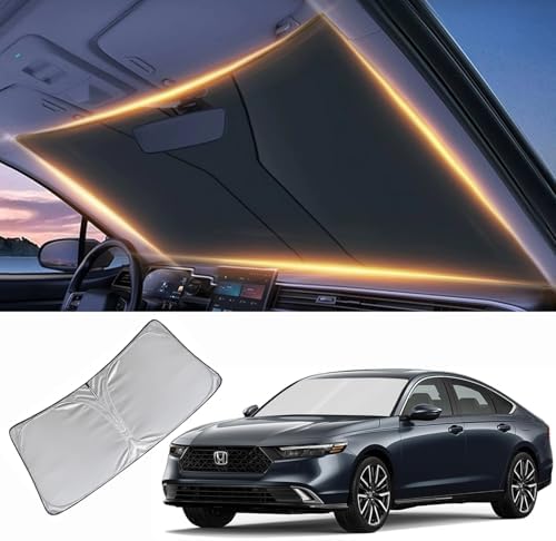 Windshield Sun Shade for Honda Accord Front Window Shades Cover for 2013-2024 2025 2026 Accord Car Accessories Windshield Sun Visor Protector by LZYYQX