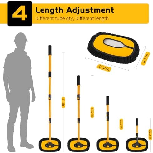Ordenado 15° Curved Car Wash Brush with Long Handle, Scratch-Free Mop Head - Image 2
