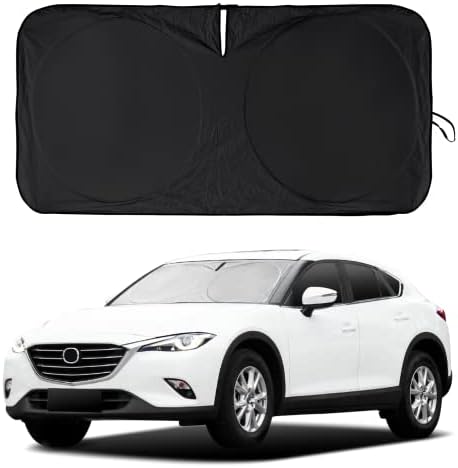 Windshield Sun Shade Compatible with 2024 2023 2022 2021 2020 2019 2018 Mazda CX5 CX-5, CX-3, CX-9,Front Window Sunshades 210T Reflective Polyester Sun Visor Cool Car Accessories by INSAUTO