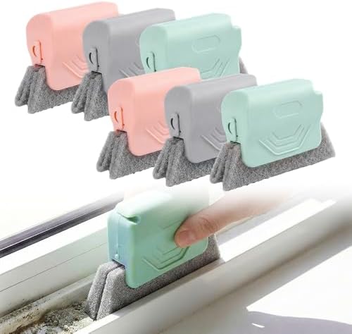 Magic Window Track Cleaner, Window Groove Cleaning Brush Tools Set, Cleaner Brushes for Window lides Gaps Tile Lines Shutter Slats Car Vents & Narrow Gaps (6PC) by AprYew