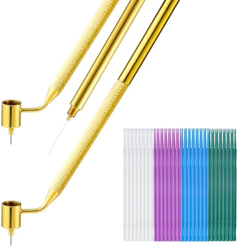Tondiamo 100 Pack Touch up Paint Brushes 0.5mm Pen,Purple,Blue,Teal,White by Tondiamo