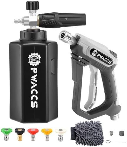 PWACCS Pressure Washer Foam Cannon Gun, Short Power Washer Wand, 1.5 Liter by PWACCS