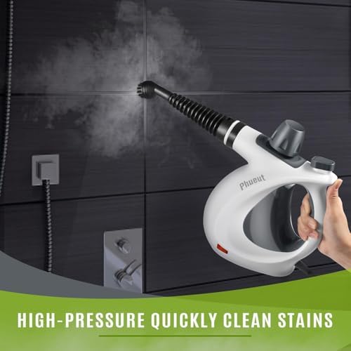 Phueut Pressurized Handheld Multi-Surface Natural Steam Cleaner with 12 pcs Accessories, Multi-Purpose Steamer for Home Use, Steamer for Cleaning Floor, Upholstery, Grout and Car (Grey) - Image 4