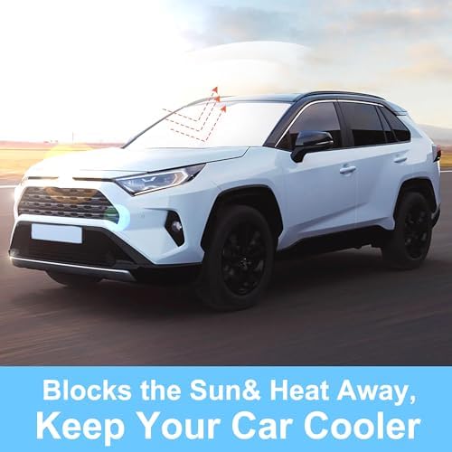 TINGLU Sun Shade for Toyota RAV4 RAV-4 2019-2025 2026 Accessories Windshield Sun Shade Window Shade UV Rays Protection Sun Visor Cover with Steering Wheel Sunshade Storage Bag - Image 5