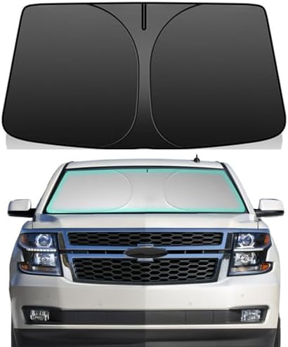 Windshield Sun Shade for Chevy Tahoe 2015-2020, 4-Layer 240T Foldable UV Block Car Accessory to Cool Interior by Unknown