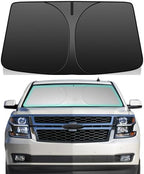 Windshield Sun Shade for Chevy Tahoe 2015-2020, 4-Layer 240T Foldable UV Block Car Accessory to Cool Interior by Unknown