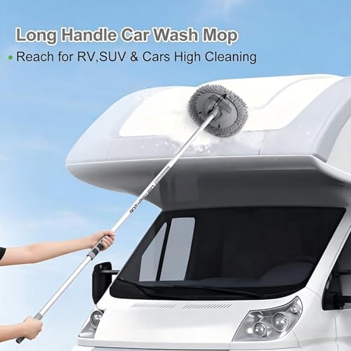 12Pcs Car Wash Kit, 62'' Car Wash Brush with Long Handle Microfiber Carwash Brush Mop Mitt Kit Car Car Washing Supplies Cleaning Kit for Cars RV SUV Truck Boat - Image 2