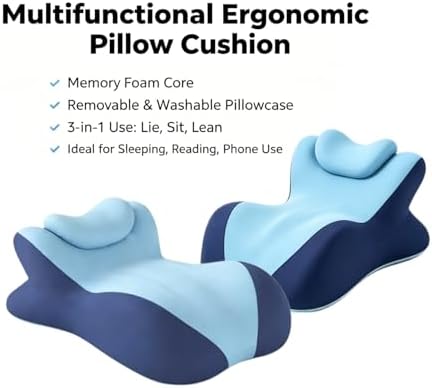 Wedge Pillow for Intimacy & Couples – Ergonomic Memory Foam for Bed, Support for Back Pain, Prone Sleeping & Reading – Breathable, Washable Cover, Beige - Image 3