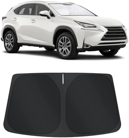 TINGLU Sun Shade for Le xus NX300h/NX300/NX200t 2015-2021 Accessories Windshield Sun Shade Window Shade UV Rays Protection Sun Visor Cover with Steering Wheel Sunshade Storage Bag by TINGLU