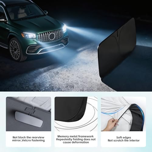 Windshield Sun Shade for Mercedes Benz GLS GLS350 GLS450 2017-2026 Sunshade - Image 5