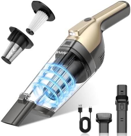 AHNR Handheld Vacuum Cordless Rechargeable, Hand Held Car Vacuum Cleaner by AHNR