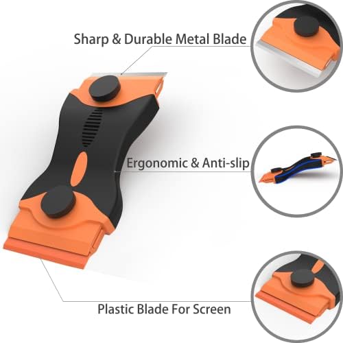 Spanno Vinyl Wrap Tools Kit Window Tint Kits for Automotive, Include Pro Wrapping Squeegee, Plastic Scraper, Felt Squeegee, Vinyl Wrap Gloves, Cleaning Cloth, Rubber Waterblade and Utility Knife - Image 4