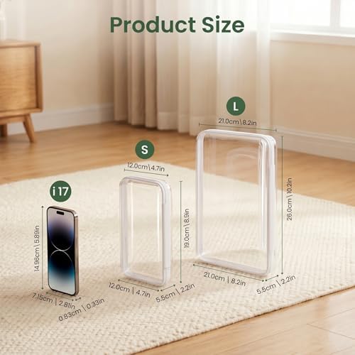 3Pcs Clear Hard Shell Zipper Case, Water Resistant Travel Pouches SSL | Diaper bag, makeup, toiletry & toy storage; rigid PET protects from crush, water and dust, with assorted sizes for daily use. - Image 3