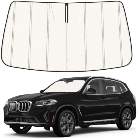 Windshield Sun Shade for BMW X3 2018-2026, Accordion Folding Design by Fonowka