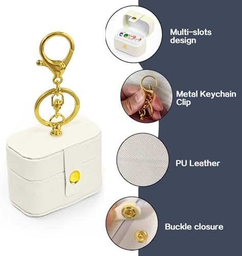 Ring Bearer Pillows for Dog Collar, PU Leather Wedding Ring Pillow Box for Pet, Mini Ring Holder Pouch Box, Earrings Storage Box for Proposal Engagement Wedding Ceremony Party Ivory - Image 2